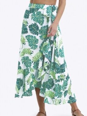 Draper James Cotton Monstera Wrap Skirt Size XXL